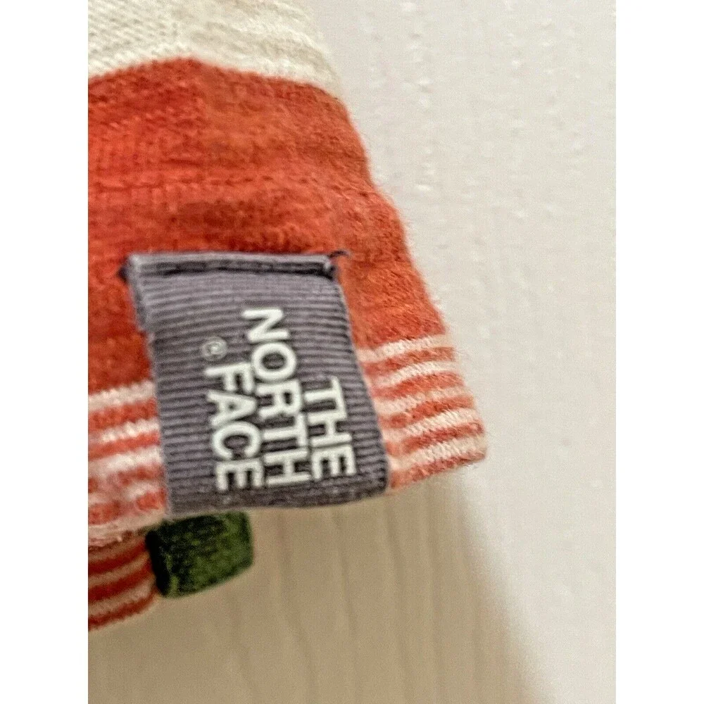 The North Face Men's Polo Shirt XL Short Sleeve Stripe Cotton Orange White